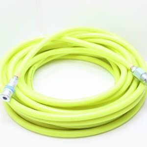 15 Metre HiViz HGV Air Hose Male Suzie Connector To 1/4 Female Coupling